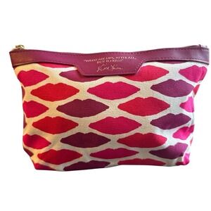 Estee  Lauder x Kendra Dandy Pink Lips ‎ Cosmetic Bag  Pink and Red